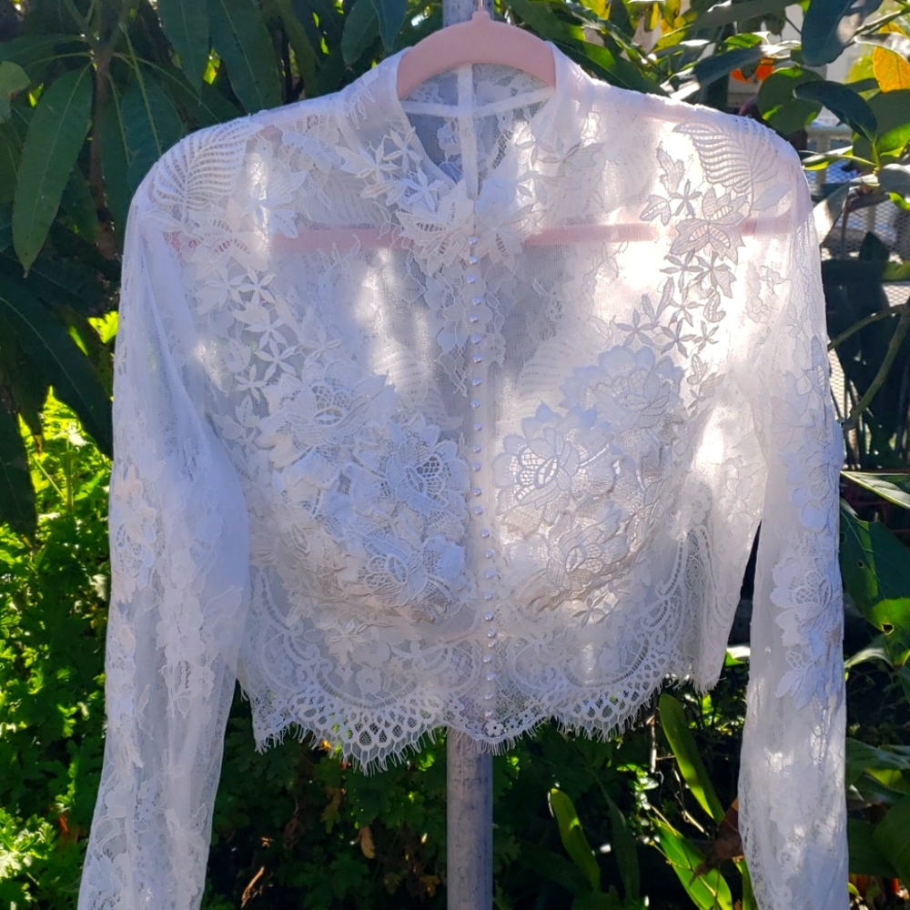 Bridal lace bolero top